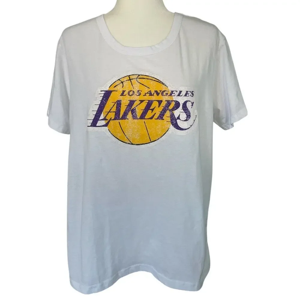 Ultra Game Women's NBA Los Angeles Lakers Soft Vintage T-Shirt White Size XL LA